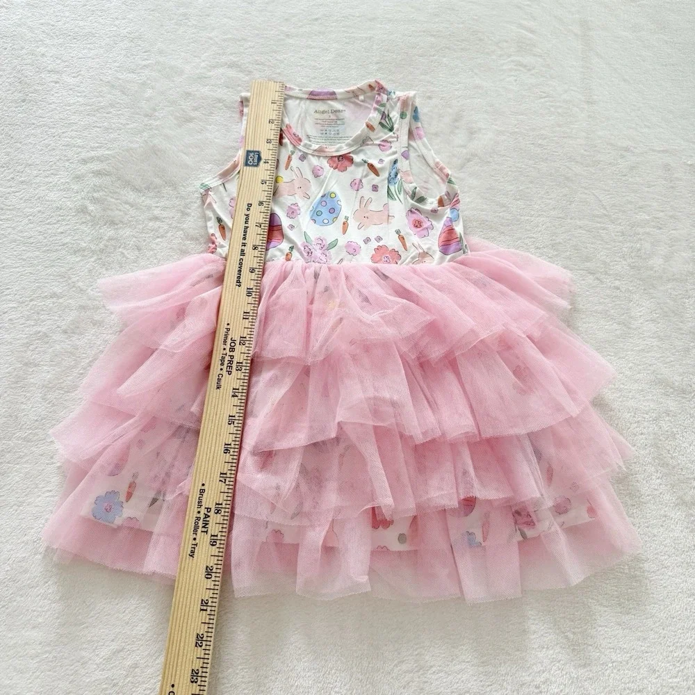 Angel Dear Girls Size 5 Easter Bunny Egg Pink Tulle Tutu‎ Dress Bamboo Spring